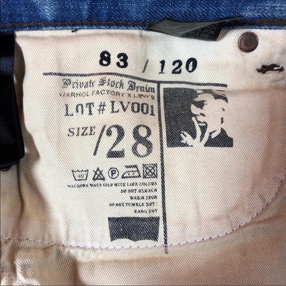 Rare Andy Warhol X LEVI'S Denim Mini Blue Skirt 28 - Picture 5 of 8